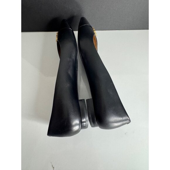 Tory Burch Everly Pointed Toe Flat Leather Shoes Black Size 6.5 New - Picture 5 of 8